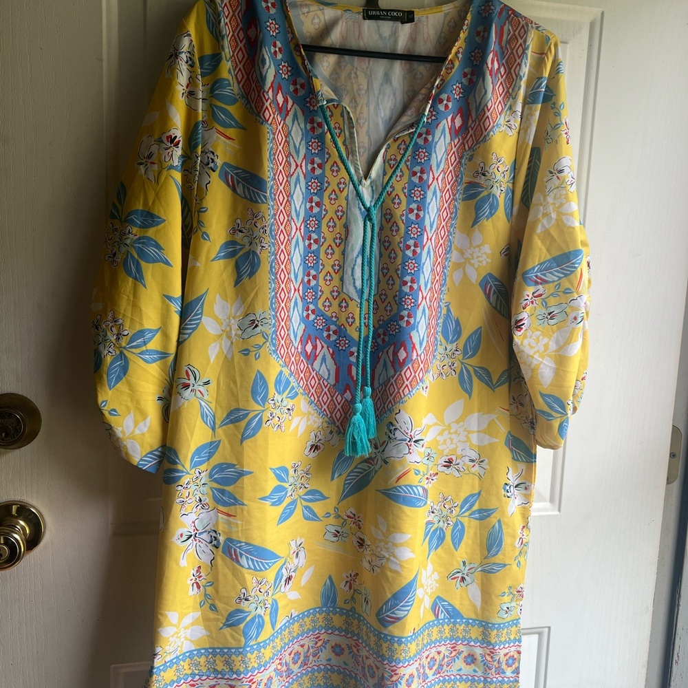 Colorful Floral Tunic Dress
